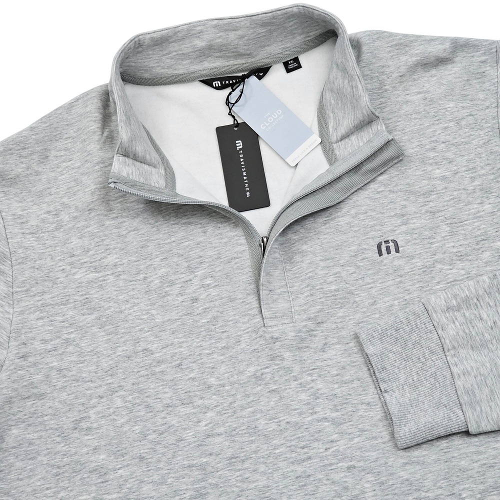 Travis Mathew Cloud Quarter Zip 2.0 Mens XXL Grey Heathered Pullover Golf NEW